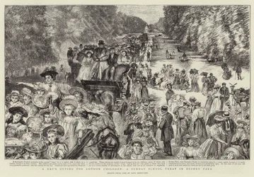 Ein Tagesausflug für Londoner Kinder, ein Sonntagsschulausflug im Bushey Park